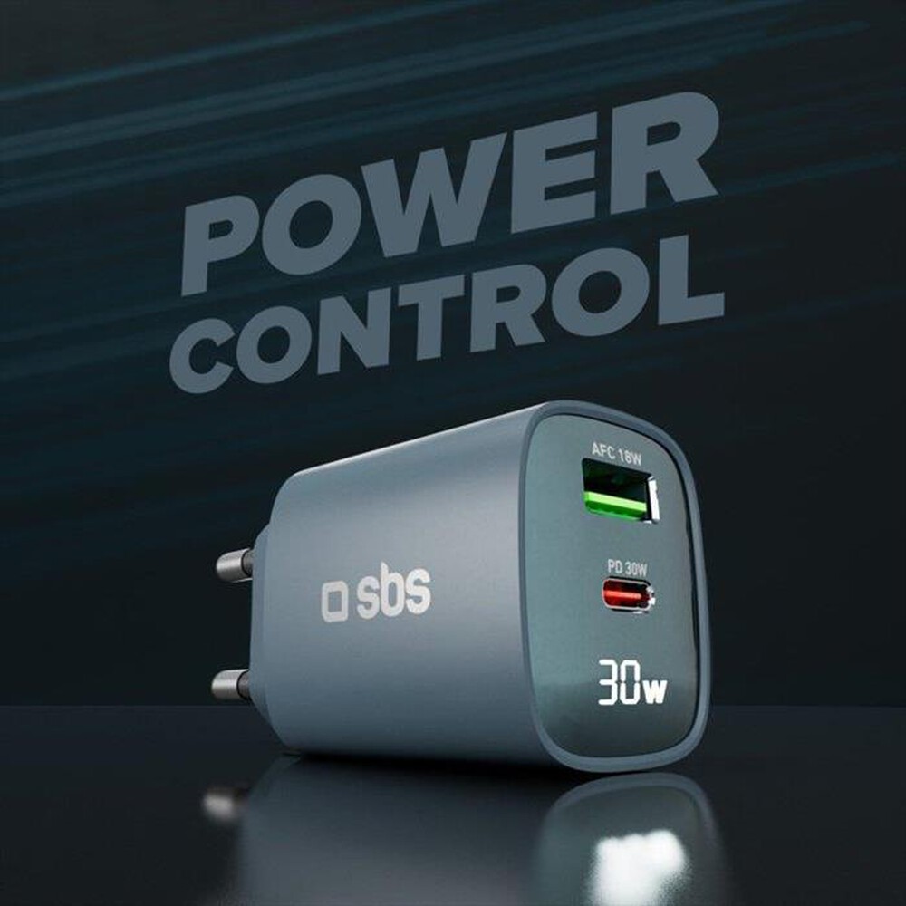 Immagine del prodotto SBS - Caricabatterie da muro TETRGANLCD1USB1C30B-Blu