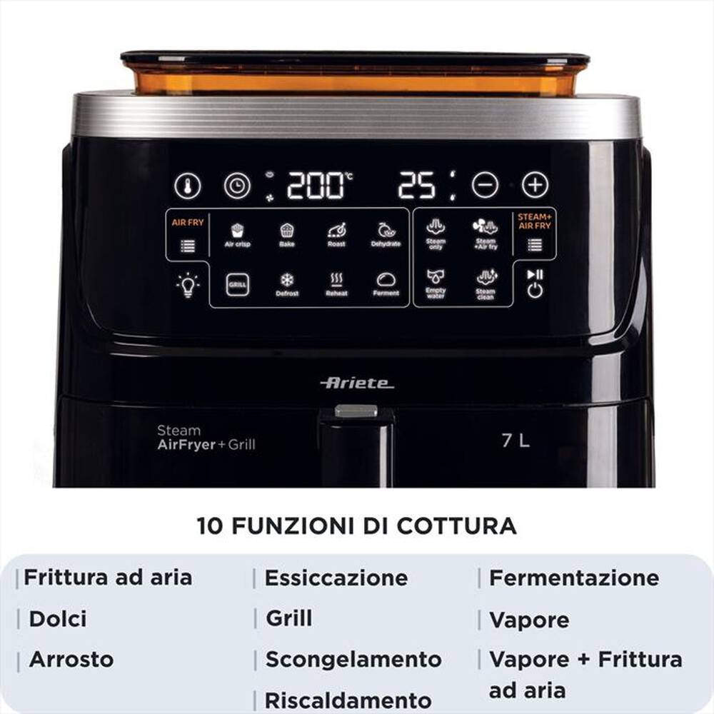 Immagine del prodotto ARIETE - 4636/00 FRIGGITRICE AD ARIA, VAPORE E GRILL-Black