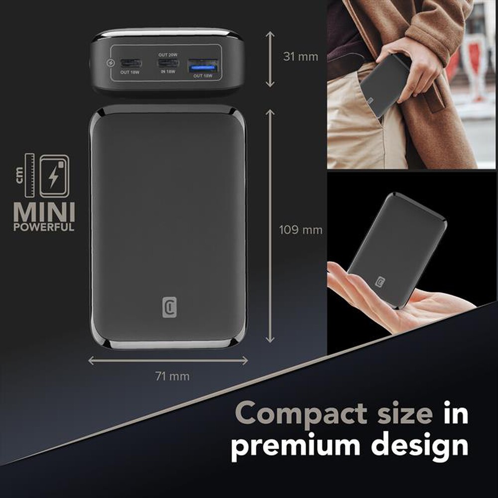 Immagine del prodotto CELLULARLINE - POWER BANK ESSENCE PROMO 20.000mAh PD fino a 20W-Nero