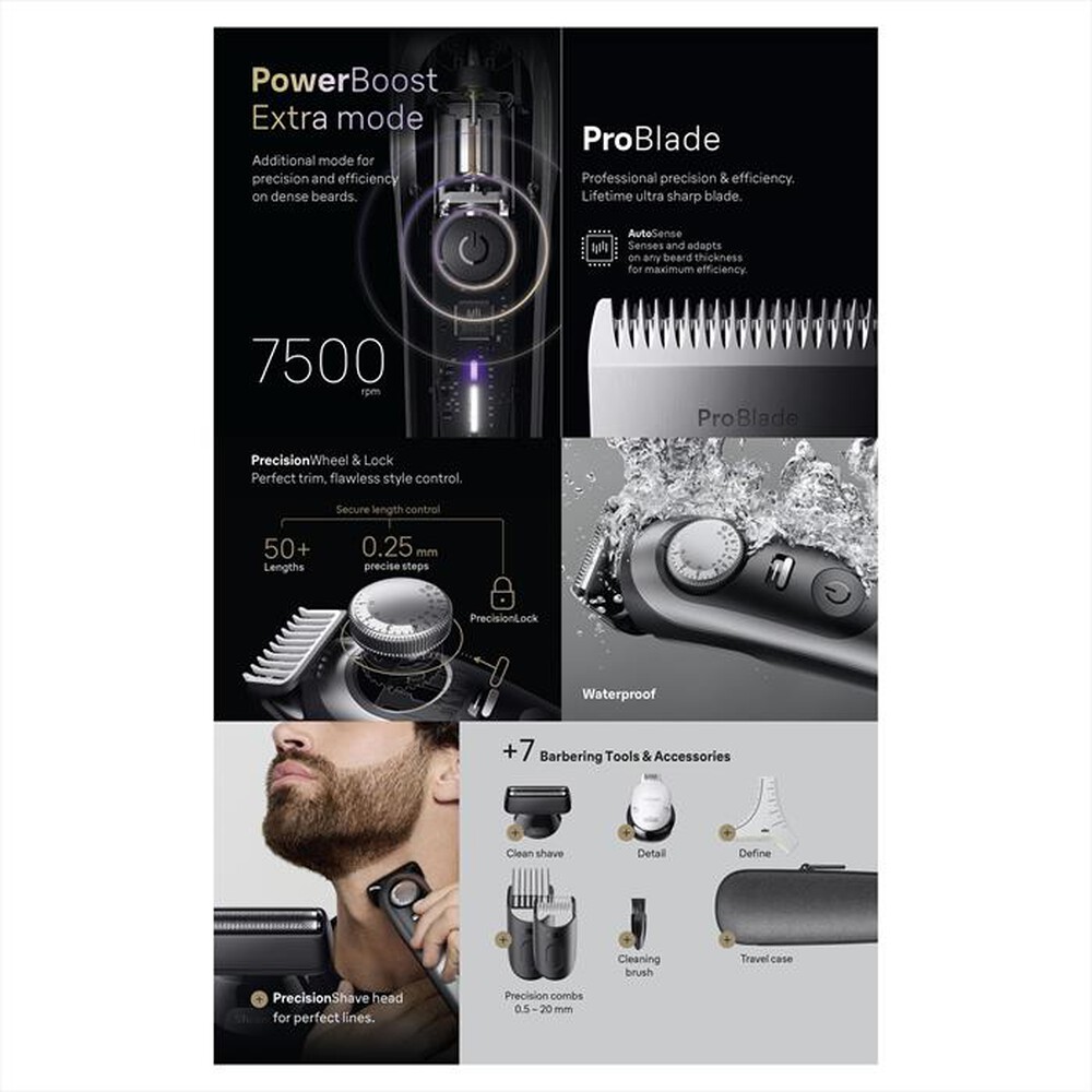 "BRAUN - Regolabarba BT 9520-CROMO"
