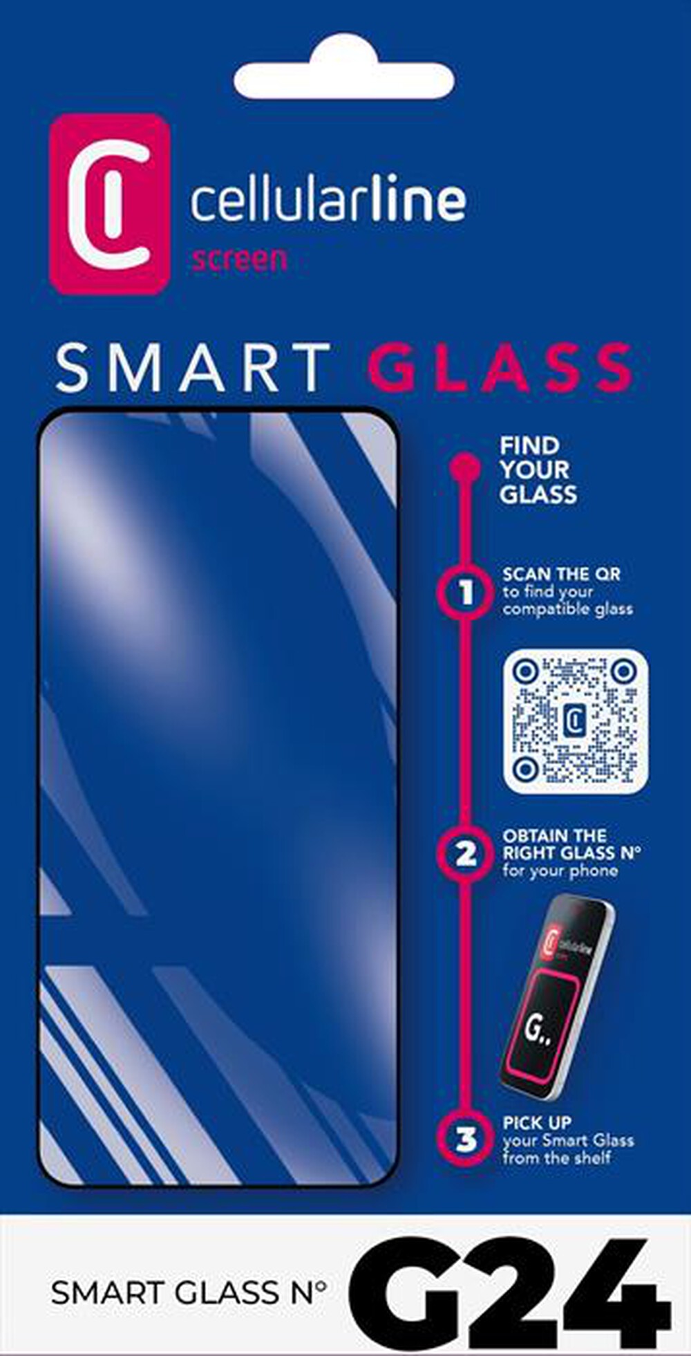 Immagine del prodotto CELLULARLINE - Pellicola protettiva TEMPERED SMART GLASS G24-Trasparente
