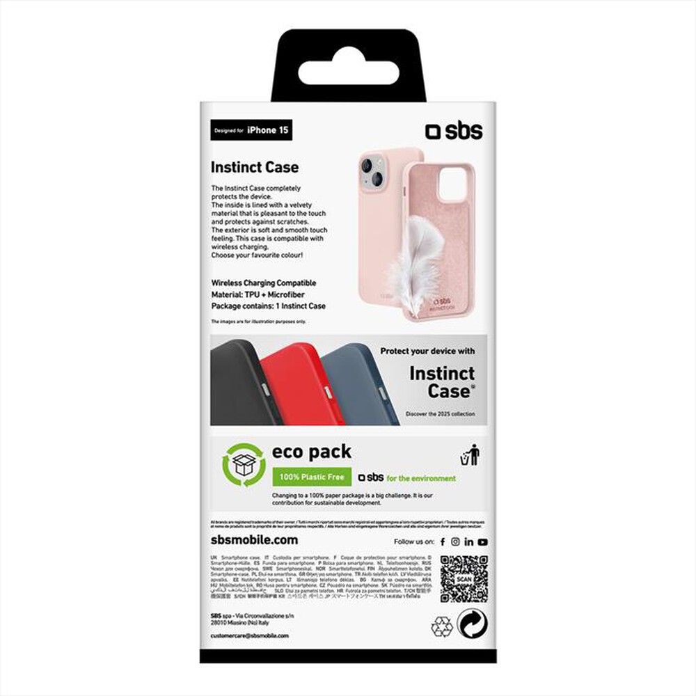 "SBS - Cover Instinct TEINSTIP1561P per iPhone 15-Rosa"