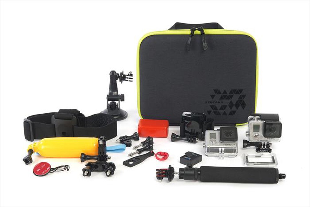 "TUCANO - Custodia Rigida Universale per 2 GoPro Hero-antracite"