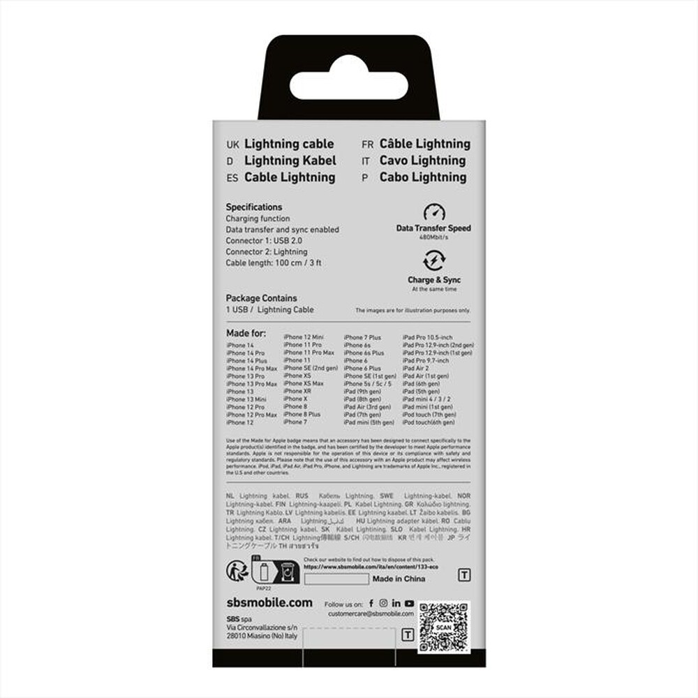 Immagine del prodotto SBS - TECABLEUSBIP589A-Azzurro