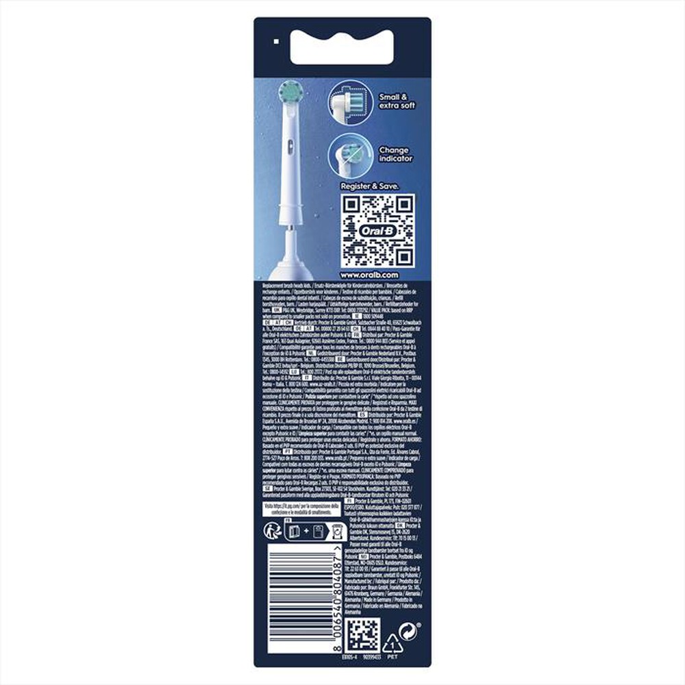 Immagine del prodotto ORAL-B - Testine Ricambio PW REFILL EB10S FROZEN 4CT 12PZ-BIANCO