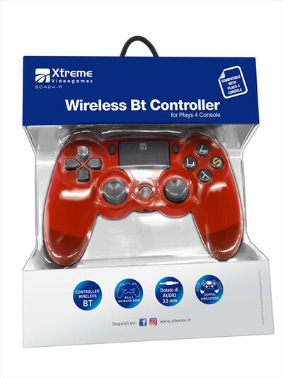 XTREME - WIRELESS BT CONTROLLER-ROSSO