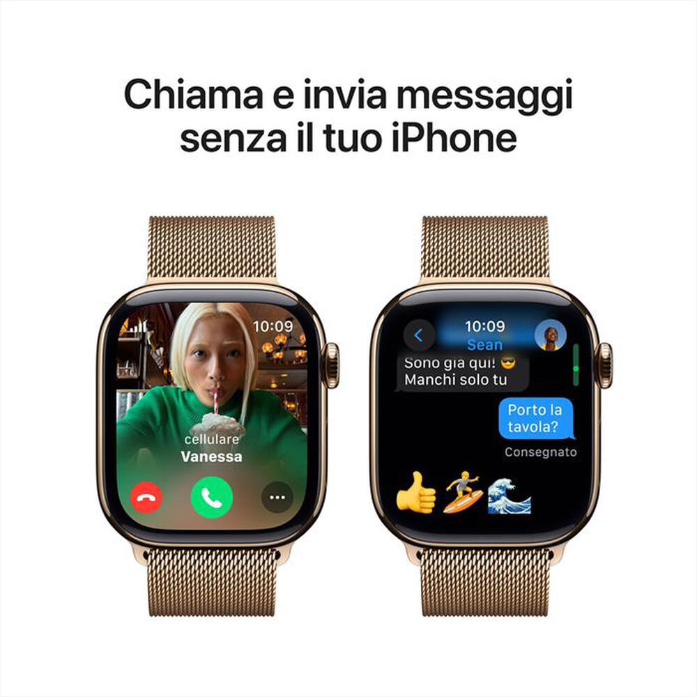 "APPLE - Watch Series 10 GPS + Cellular 42mm Titanio-Oro - Loop Milanese Oro"