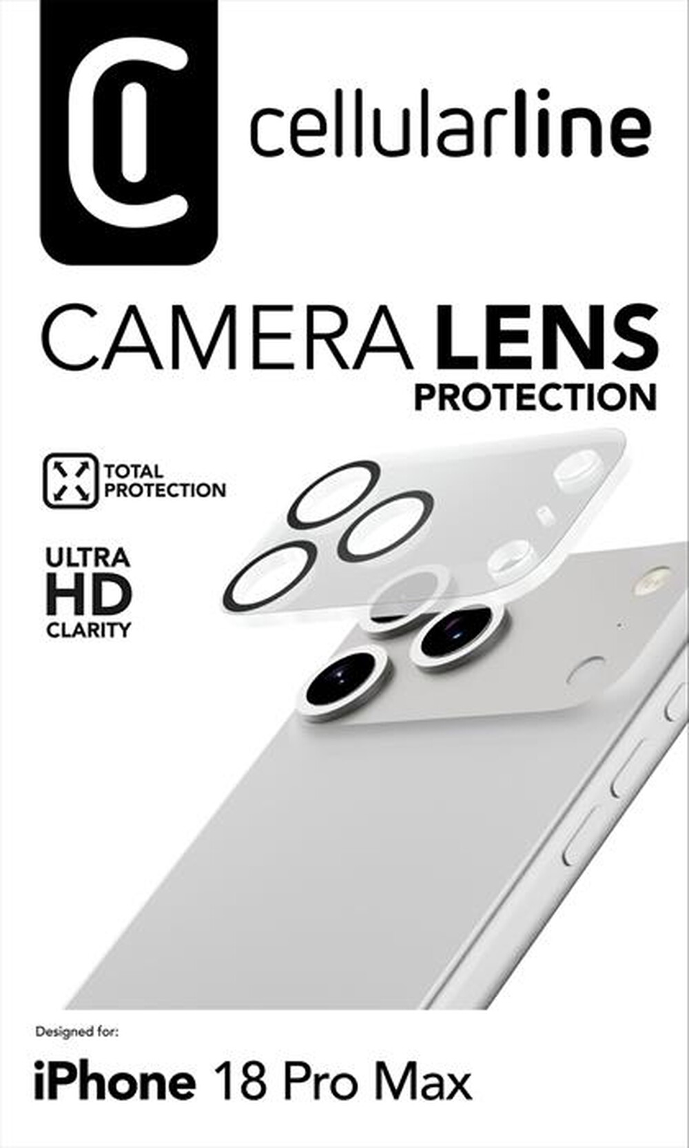 Immagine del prodotto CELLULARLINE - Protezione CAMERA LENS - iPhone 18 Pro Max-Trasparente