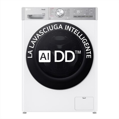LG - Lavasciuga D4R9513TPWC 13/7 Kg Classe A-Argento, Bianco