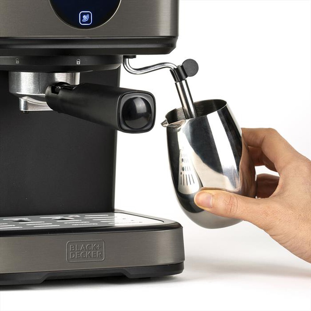 "BLACK & DECKER - Macchina da caffè espresso BXCO850E-Grigio anti-impronta"