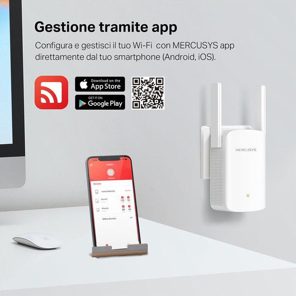 Immagine del prodotto MERCUSYS - AX1500 WI-FI 6 RANGE EXTENDER-bianco
