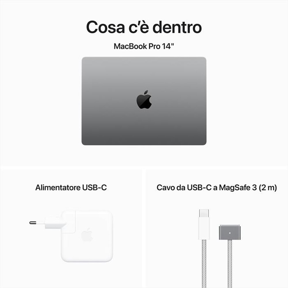 Immagine del prodotto APPLE - MACBOOK PRO 14'' M3 CORE 8 CPU 10 GPU 512GB-SpaceGrey
