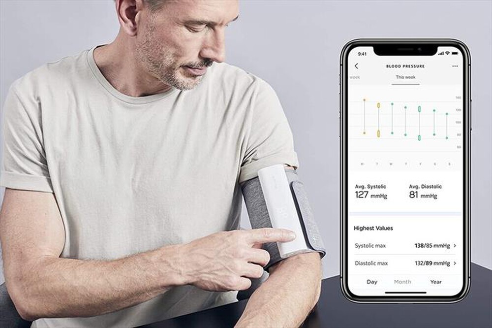 "WITHINGS - Misura pressione da braccio BPM CONNECT + COVER-Grey"