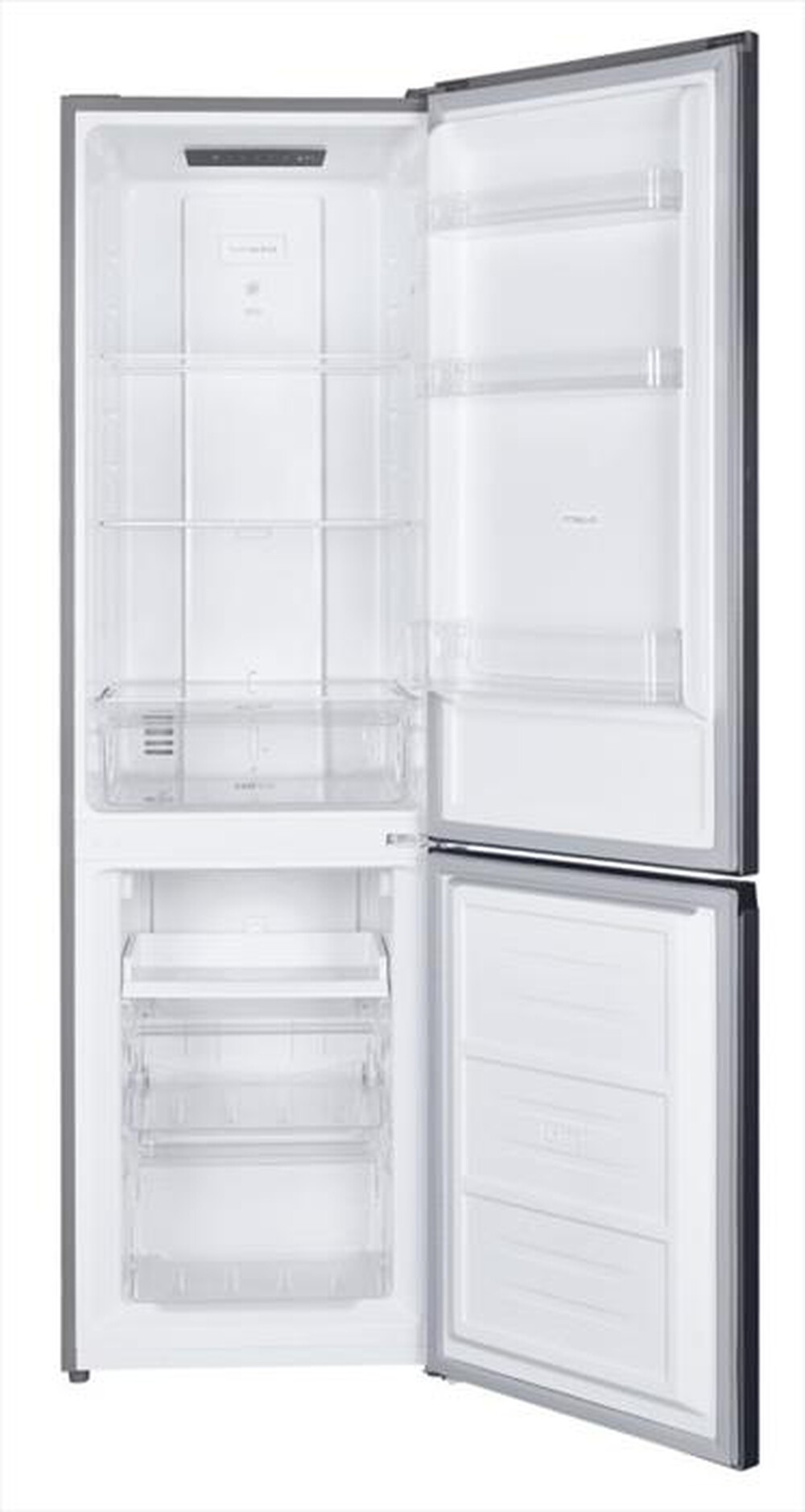 "CANDY - Frigorifero combinato CCH1T518FX Classe F 253 lt-Platino, Stainless steel"
