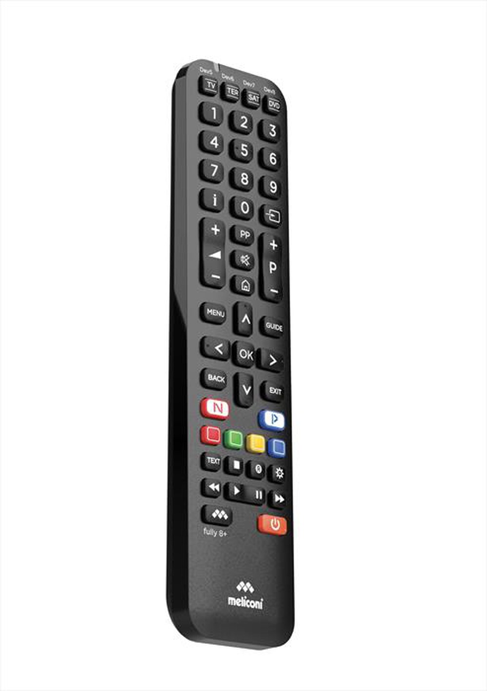 Immagine del prodotto MELICONI - Telecomando universale 8 in 1 FULLY 8+-Calotta nera, tastiera grigia