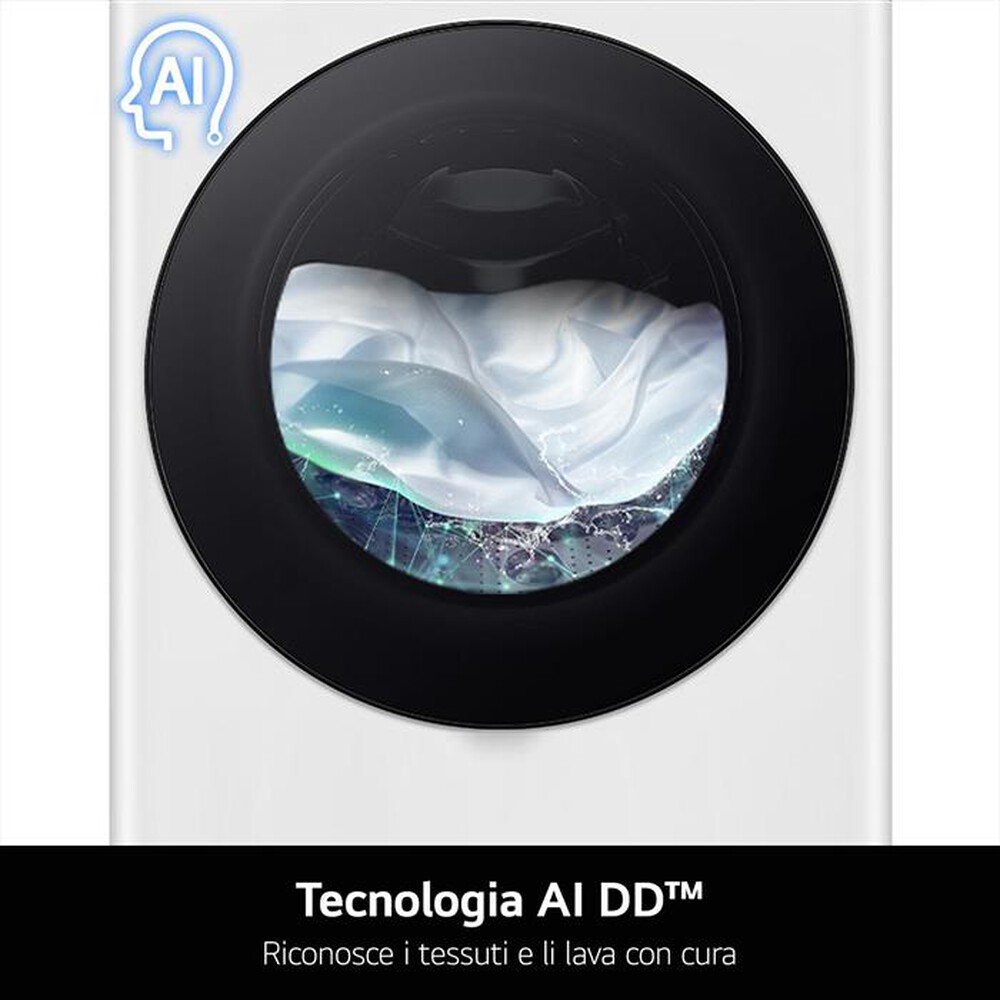 "LG - Lavatrice AI DD R7 F4R7011TSWG 11kg Classe A-Bianca"