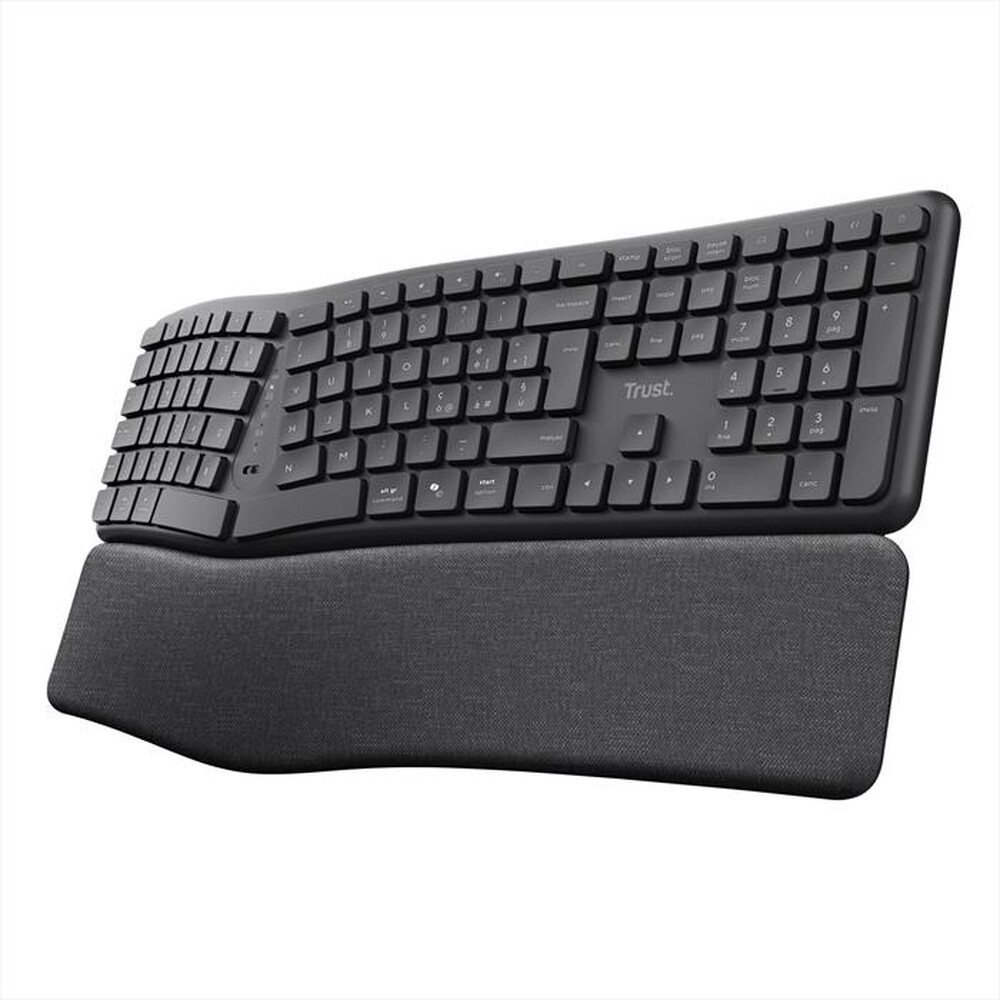 Immagine del prodotto TRUST - Tastiera wireless multi-dispositivo ergo KEYRA-Black