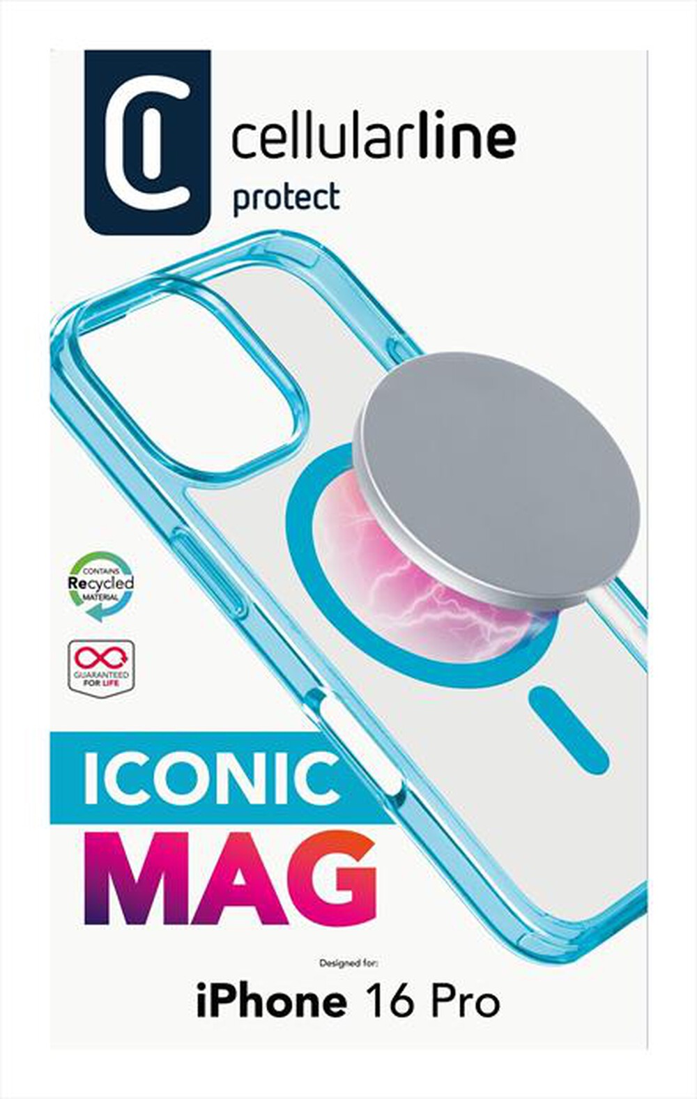 Immagine del prodotto CELLULARLINE - Cover case ICONIC MAG per iPhone 16 Pro-Blue
