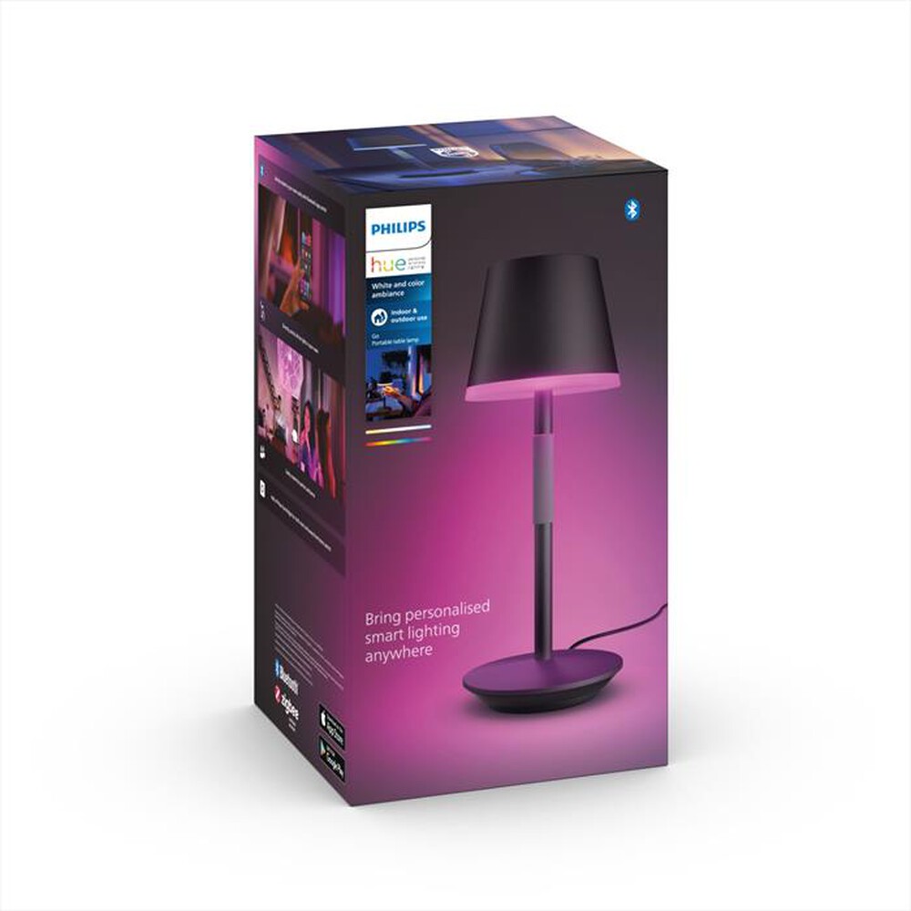 "PHILIPS - Hue Go Lampada da Tavolo White and Color Ambiance-Nero"