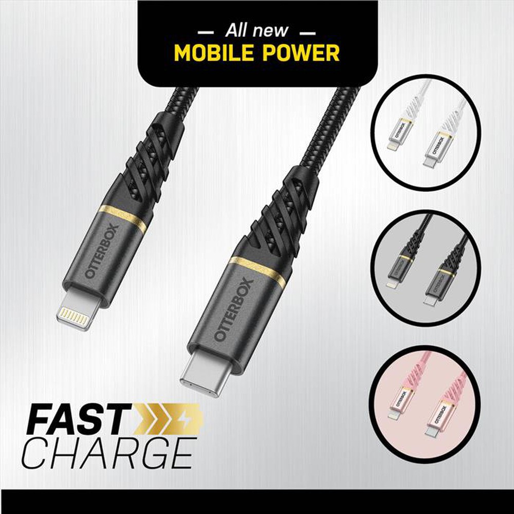 "OTTERBOX - CAVO PREMIUM USB-A A LIGHTNING 2M-BIANCO"
