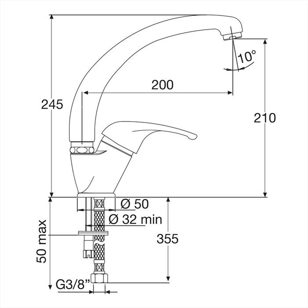 Immagine del prodotto GLEM GAS - Miscelatore monocomando con canna girevole MIXCCR-CROMATO
