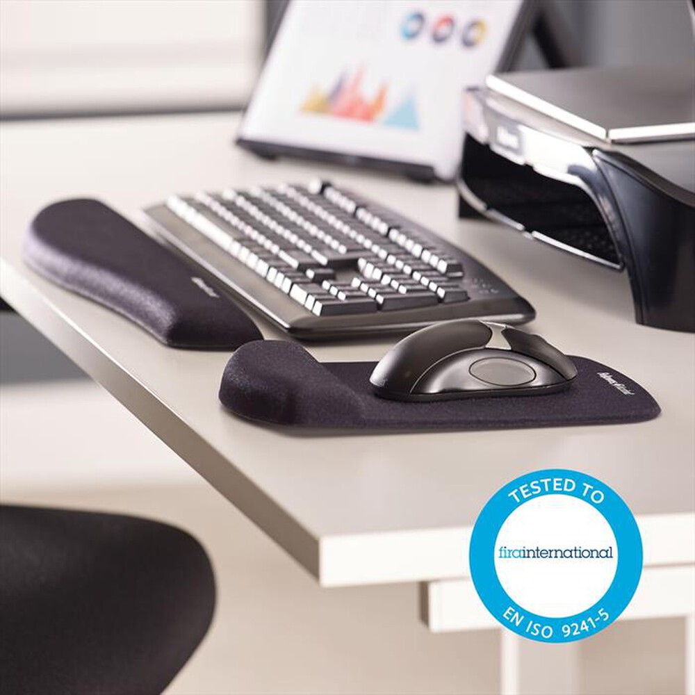 Immagine del prodotto FELLOWES - Tappetino mouse con poggiapolsi 9252003-Nero