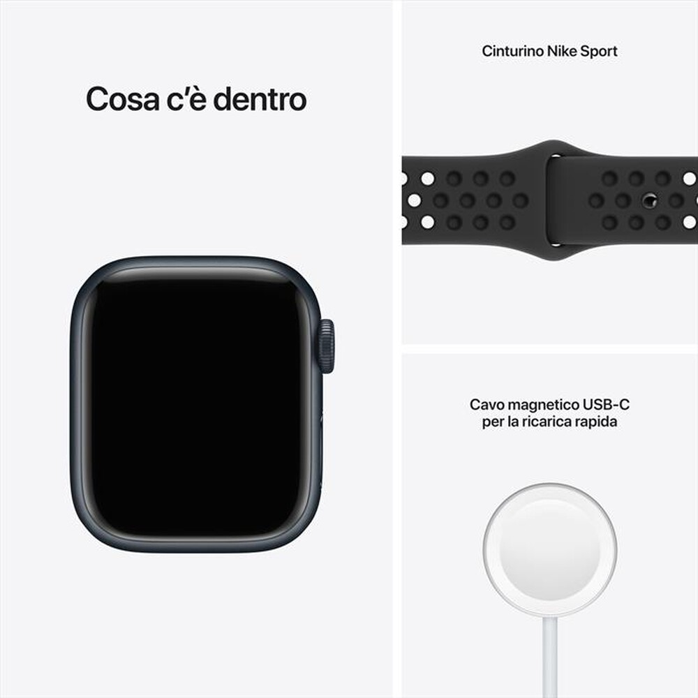 Immagine del prodotto APPLE - Watch NIKE Series 7 GPS+Cellular 41mm Allu-Mezzanotte Sport AntraciteNero