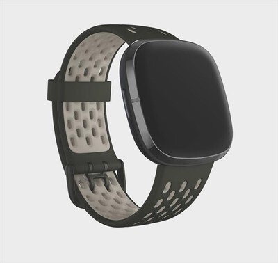 FITBIT - CINTURINO SPORT LARGE VERSA3/4 SENSE, SENSE 2-NERO/ BIANCO LUNARE