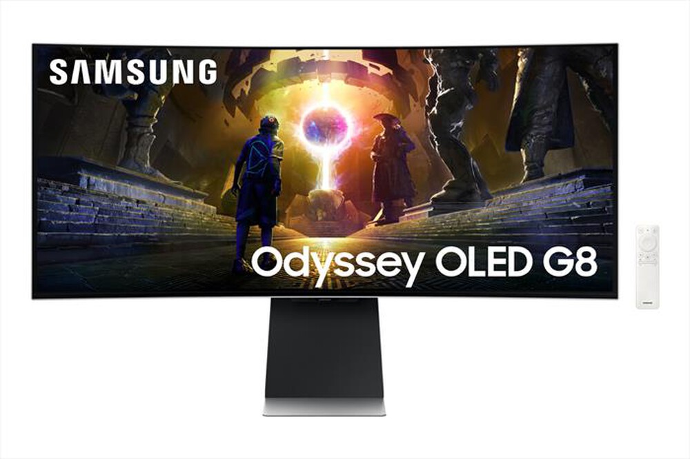 "SAMSUNG - MONITOR GAMING ODYSSEY OLED G8 DA 34\" WQHD CURVO-Silver"