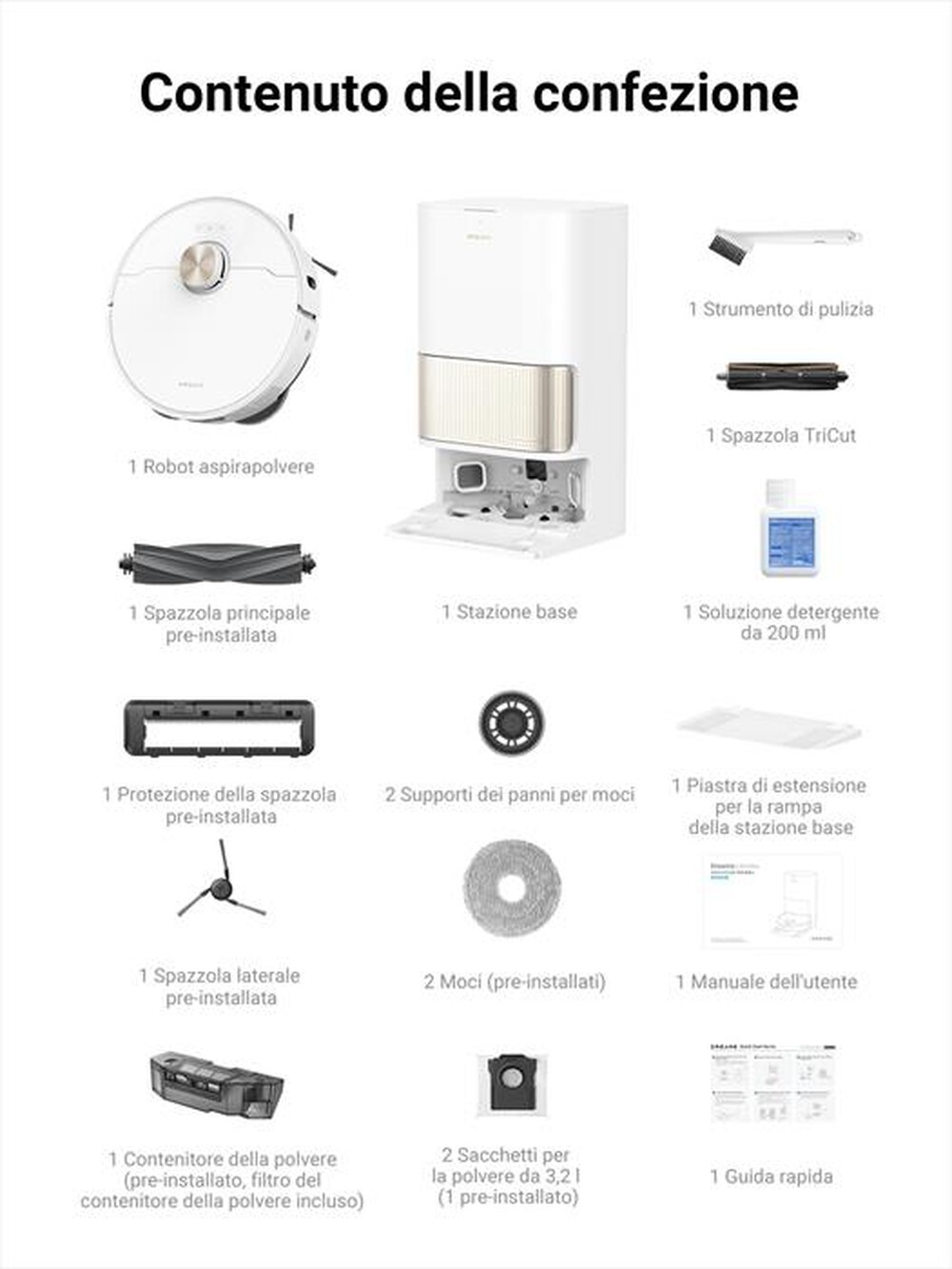 "DREAME - Aspirapolvere robot L40 ULTRA-Bianco/Oro"