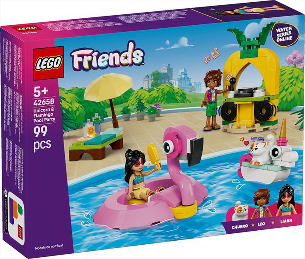 "LEGO - POOL PARTY CON UNICORNO E FENICOTTERO-,"