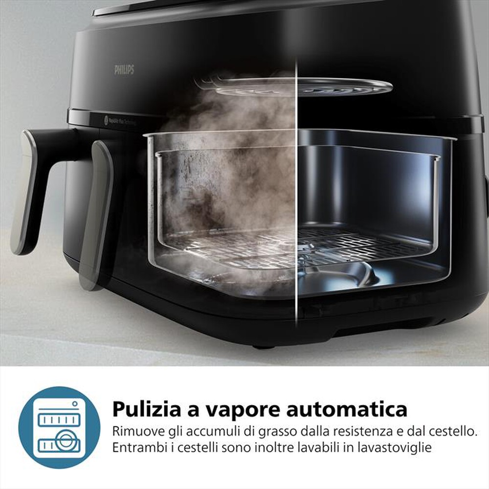 "PHILIPS - AIRFRYER SERIE 5000 DA 9L COTTURA VAPORE NA555/00-Inox"
