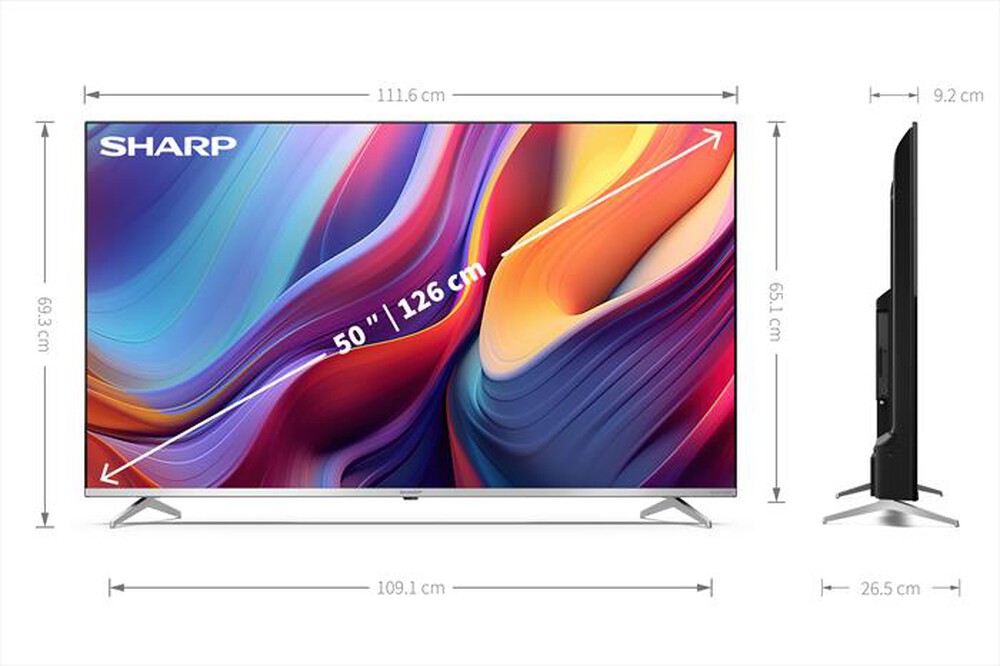 Immagine del prodotto SHARP - Smart TV Q-LED UHD 4K 50" 50GP6265E-Argento