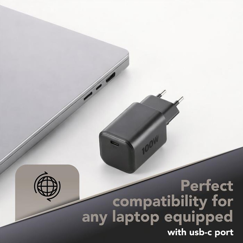 Immagine del prodotto CELLULARLINE - Caricabatterie da rete 100W ACH USB-C GAN+ 100W-Nero
