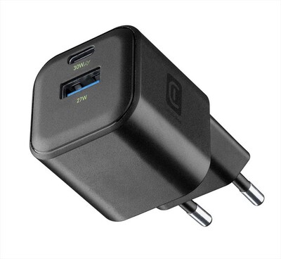 CELLULARLINE - Caricabatterie da rete MULTIPOWER GAN 30W-Nero