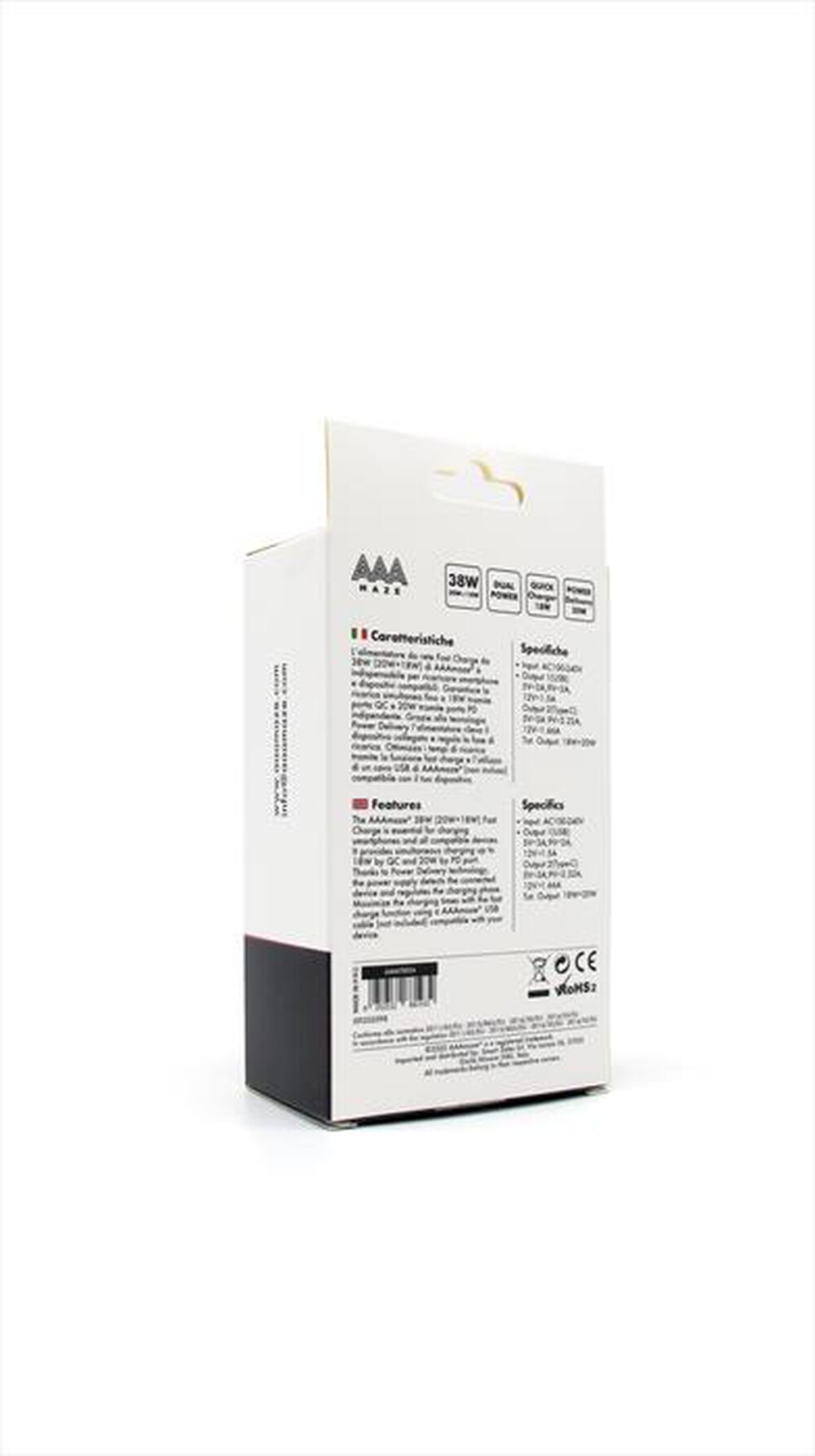 "AAAMAZE - TRAVEL CHARGER 30 WATT-BIANCO"
