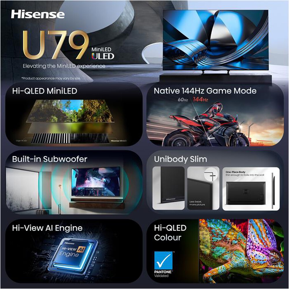 Immagine del prodotto HISENSE - Smart TV Mini LEDUHD 4K  75" 75U79SE-NERO