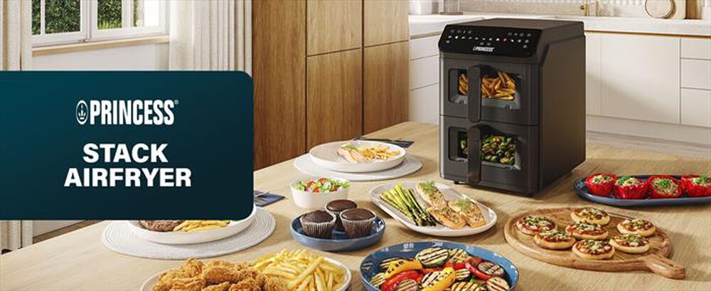 Immagine del prodotto PRINCESS - Friggitrice ad aria DUAL VERTICAL-Nero