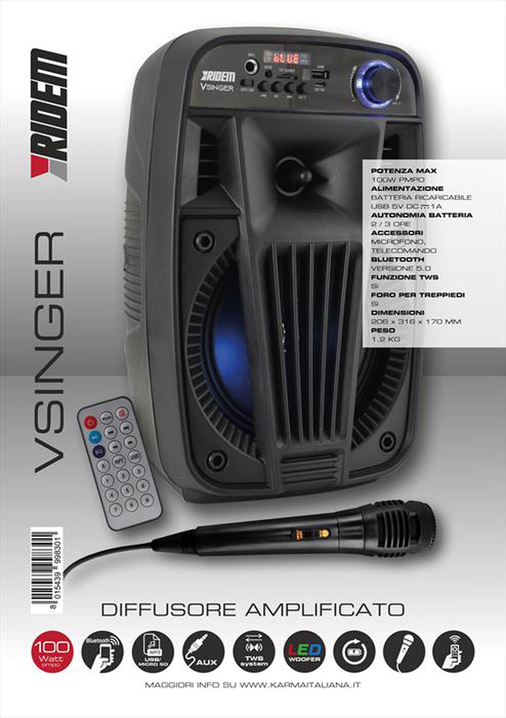 Immagine del prodotto KARMA - V SINGER-Nero