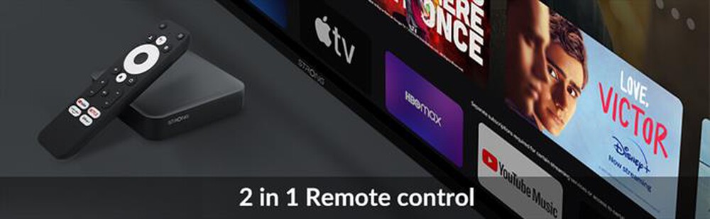 "STRONG - ADNROID TV BOX 9.0 NETFLIX COMANDI VOCALI LEAP-S3-nero"