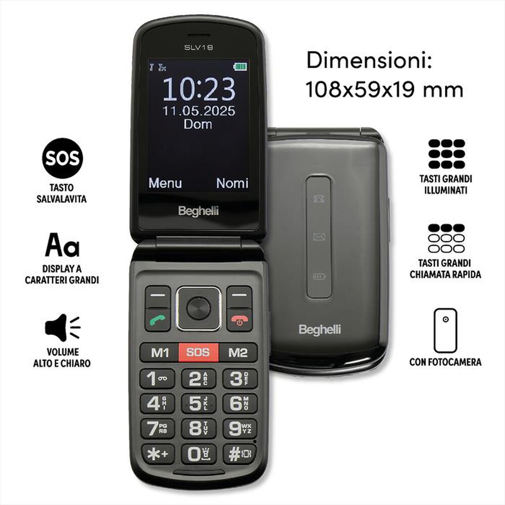 Immagine del prodotto BEGHELLI - Salvalavita Phone SLV19 ECODESIGN 9205N-grigio