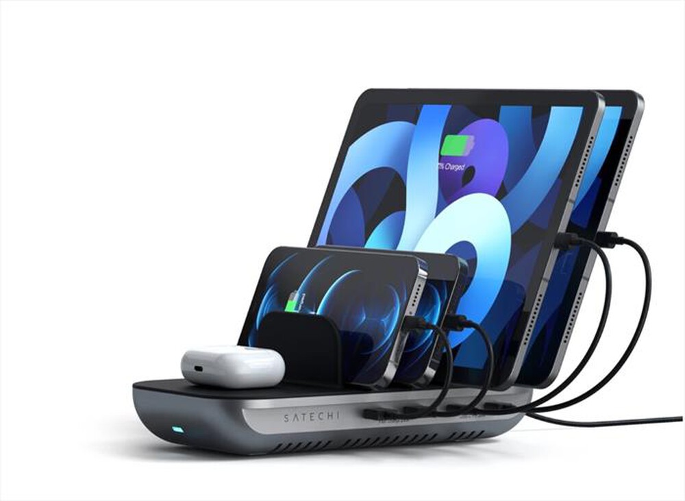 "SATECHI - DOCK5 STAZIONE DI RICARICA USB E RICARICA WIRELESS-nero"