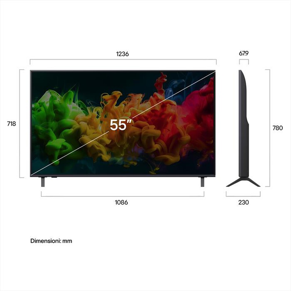 Immagine del prodotto LG - Smart TV 55" QNED EVO AI MINILED 55QNED80B6B-Charcoal Black