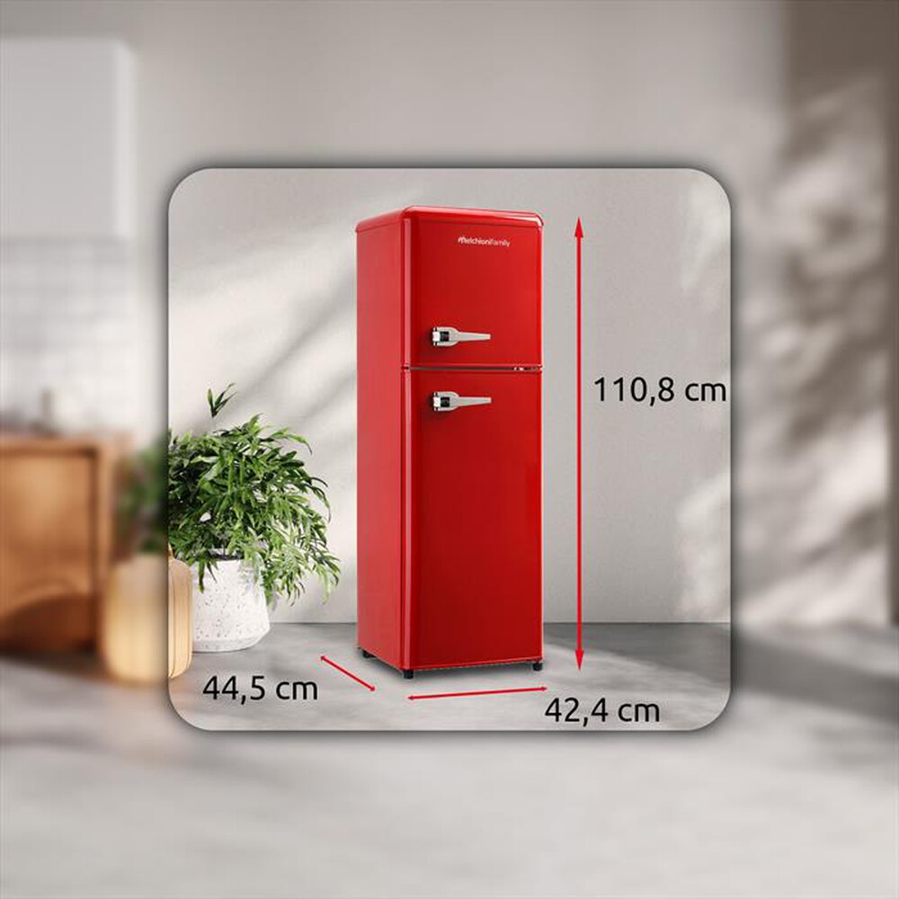 Immagine del prodotto MELCHIONI FAMILY - Frigorifero 2 porte SIBERIA 85 Classe E 85lt-Rosso / Metallo
