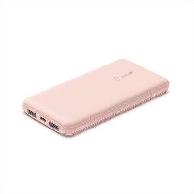 BELKIN - POWERBANK 10K CON CAVO USB-A USB-C - ROSA-Rosa