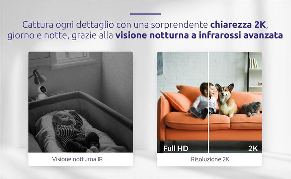 "STRONG - Telecamera Wi-Fi Interno 2K SHC04IR0-W-BIANCO"