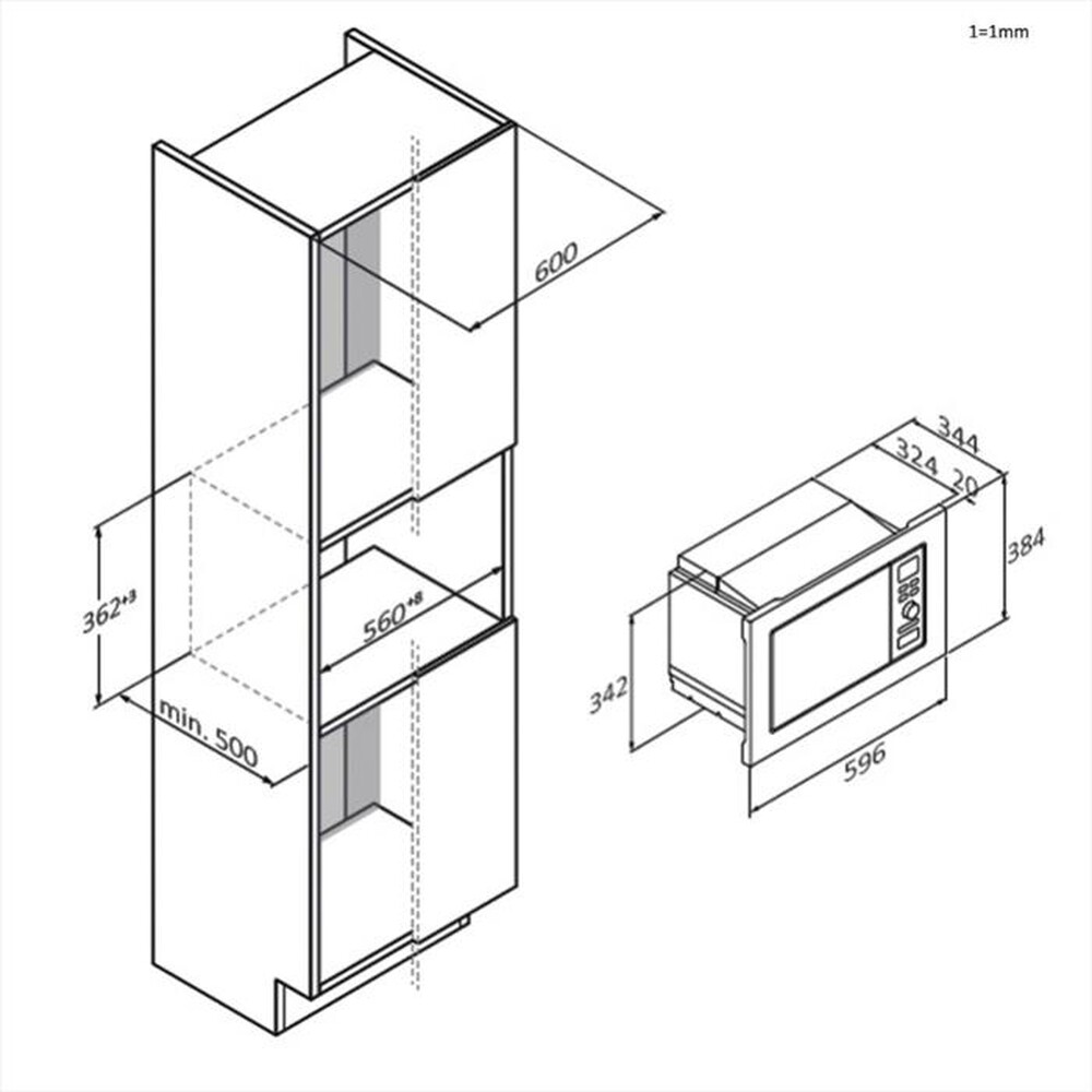"CANDY - Forno microonde da incasso CA20FMW7NG-Acciaio inox"