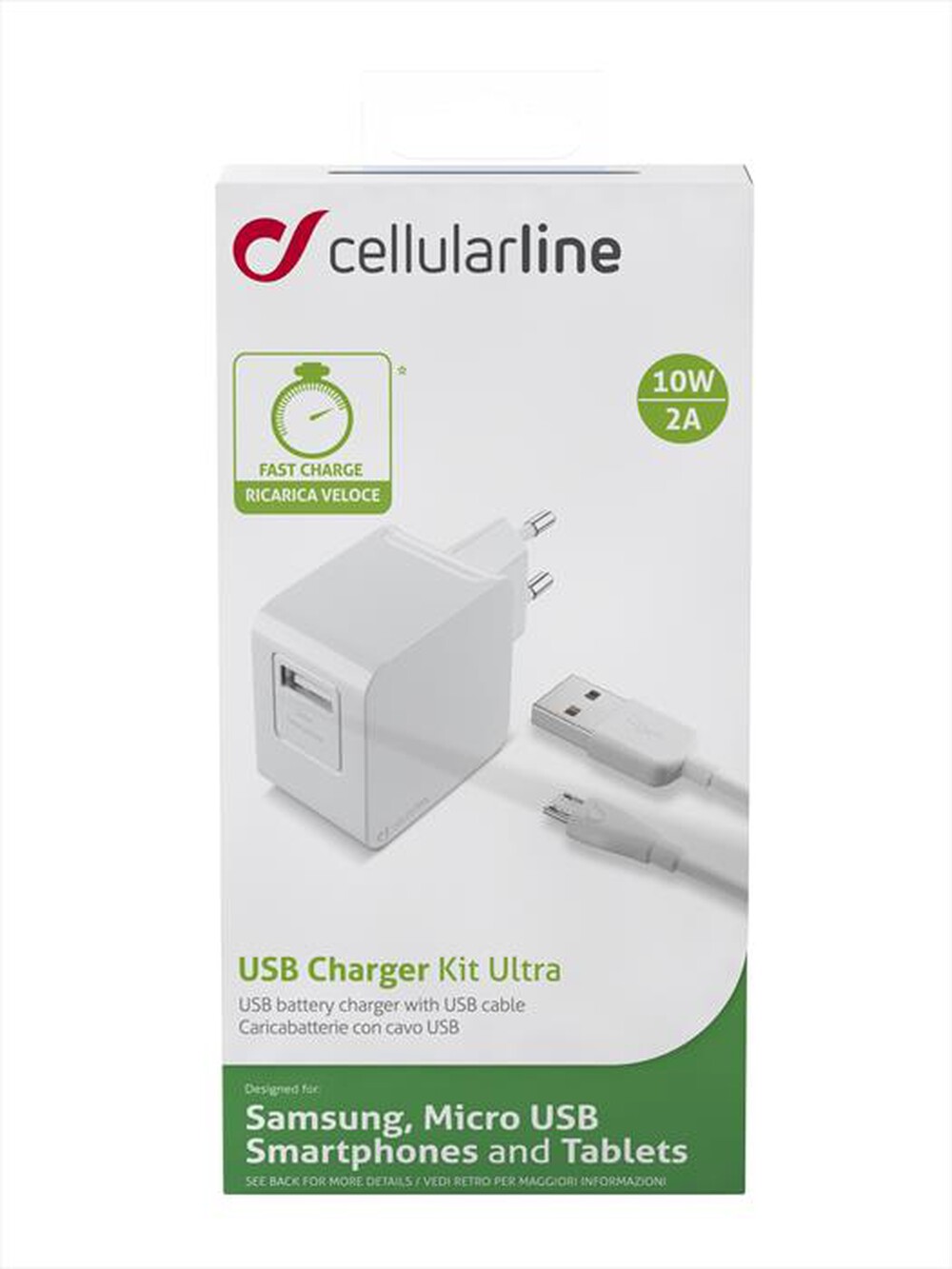"CELLULARLINE - USB Charger Kit Ultra USB-Bianco"