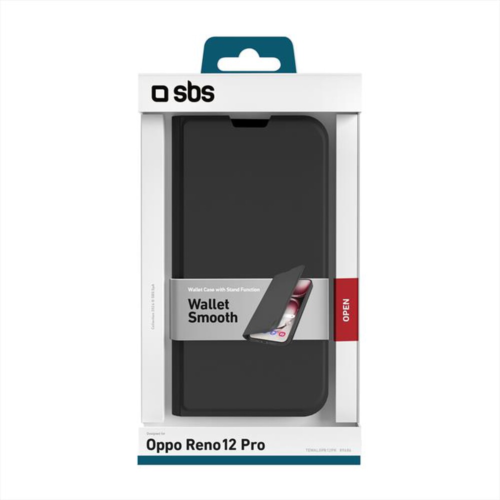 "SBS - Wallet smooth TEWALOPR12PK Oppo Reno12 Pro-Nero"