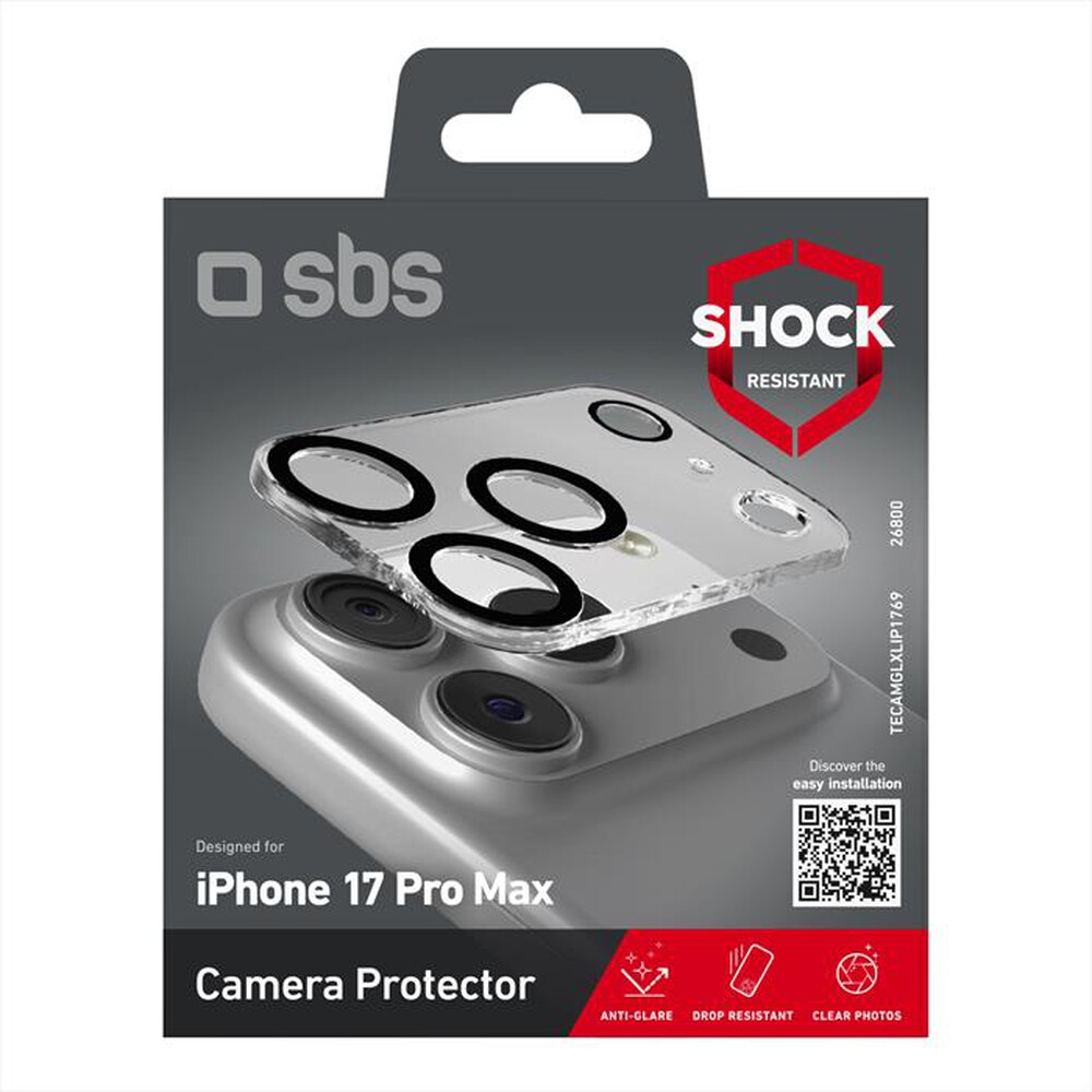 Immagine del prodotto SBS - Vetrino fotocamera per iPhone 17 Pro Max-Trasparente
